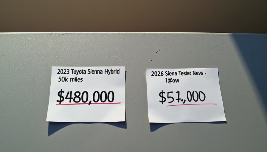 Four Thousand Dollars for 50000 Miles Two car window stickers showing 48000 for used Sienna and 52000 for new